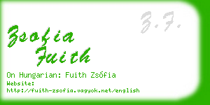 zsofia fuith business card